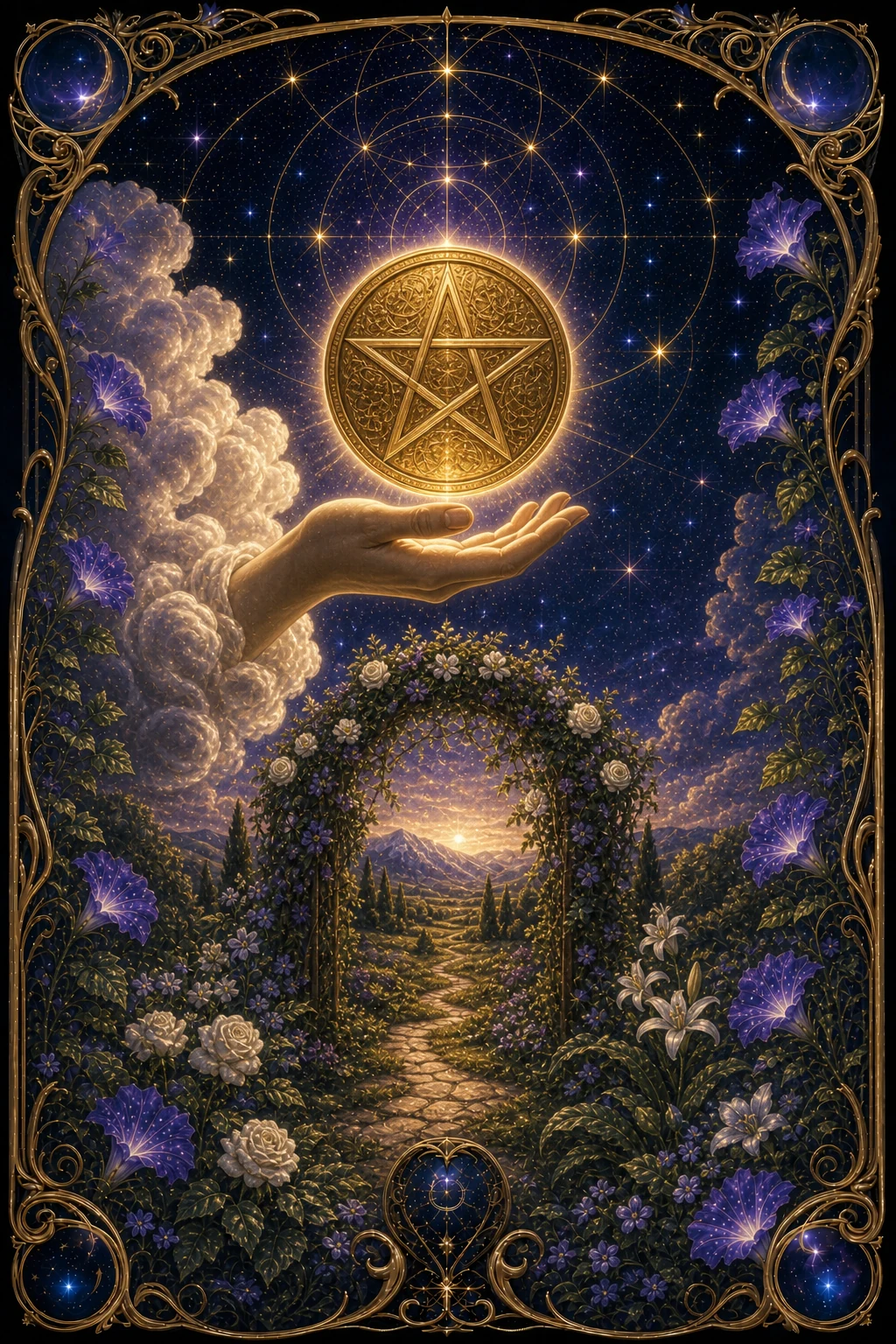 Ace of Pentacles tarot card art