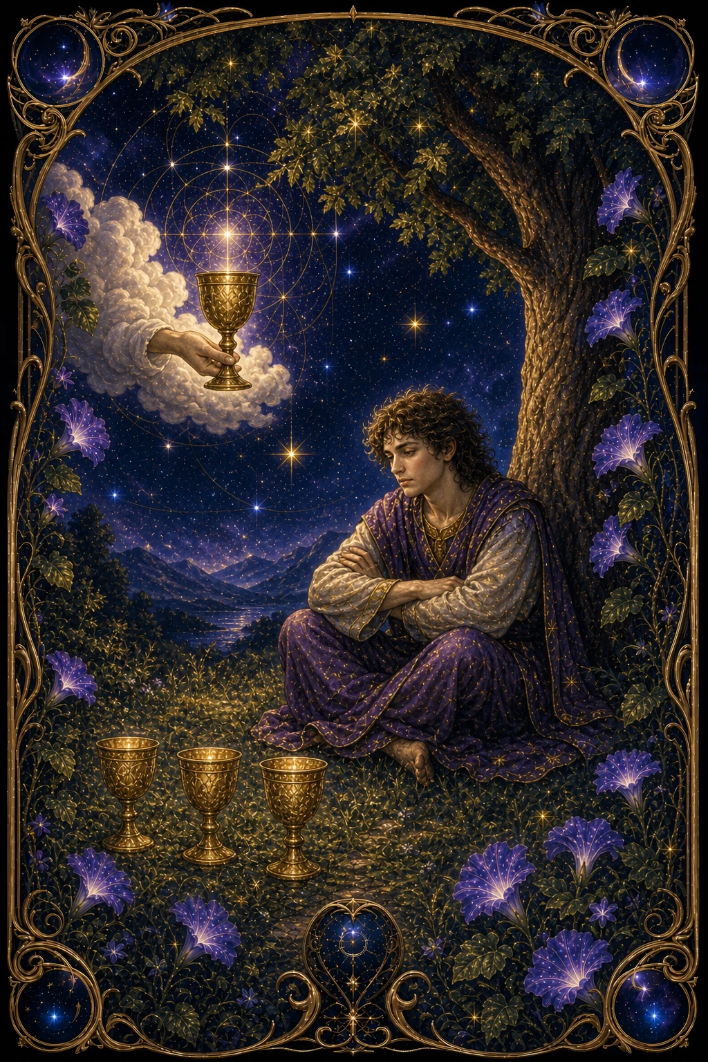 Four of Cups tarot card art
