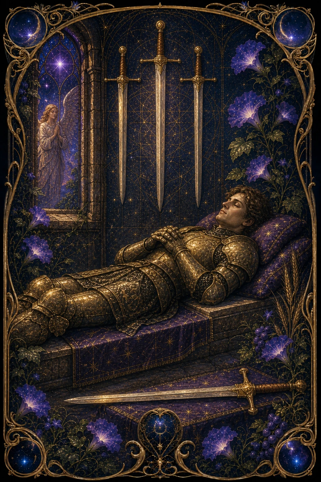 Four of Swords tarot card art