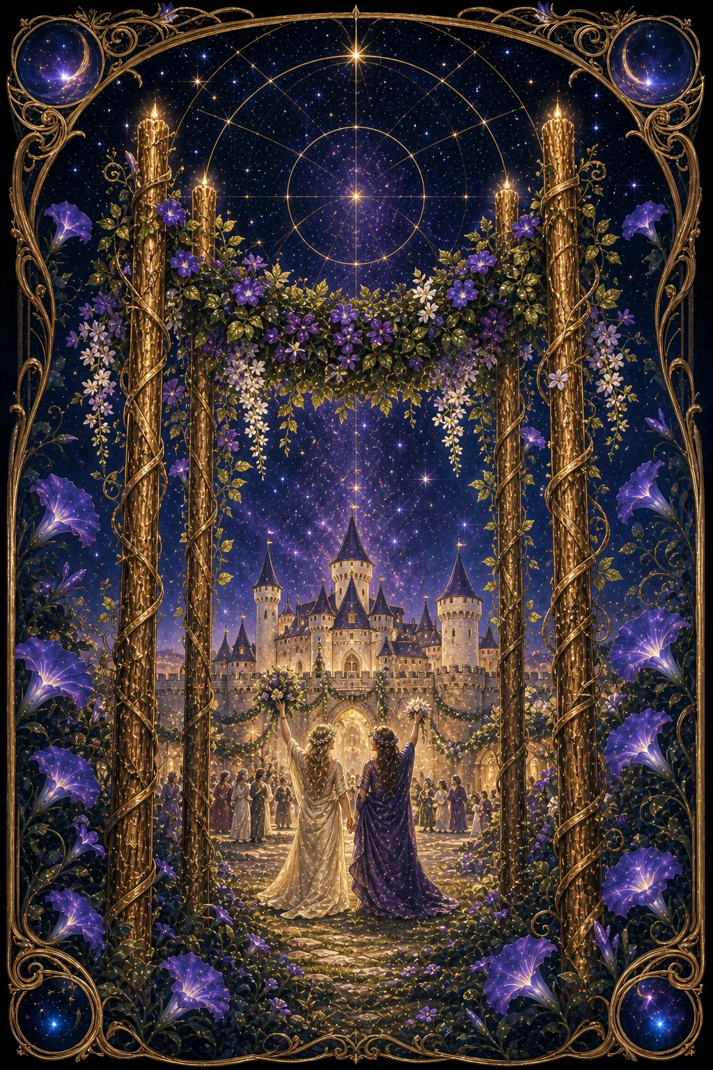 Four of Wands tarot card art