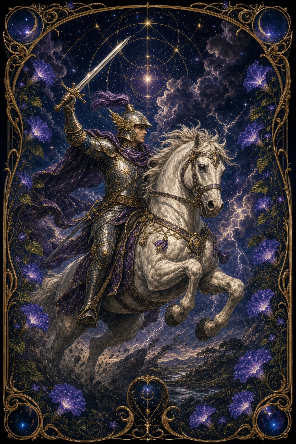 Knight of Swords tarot card art
