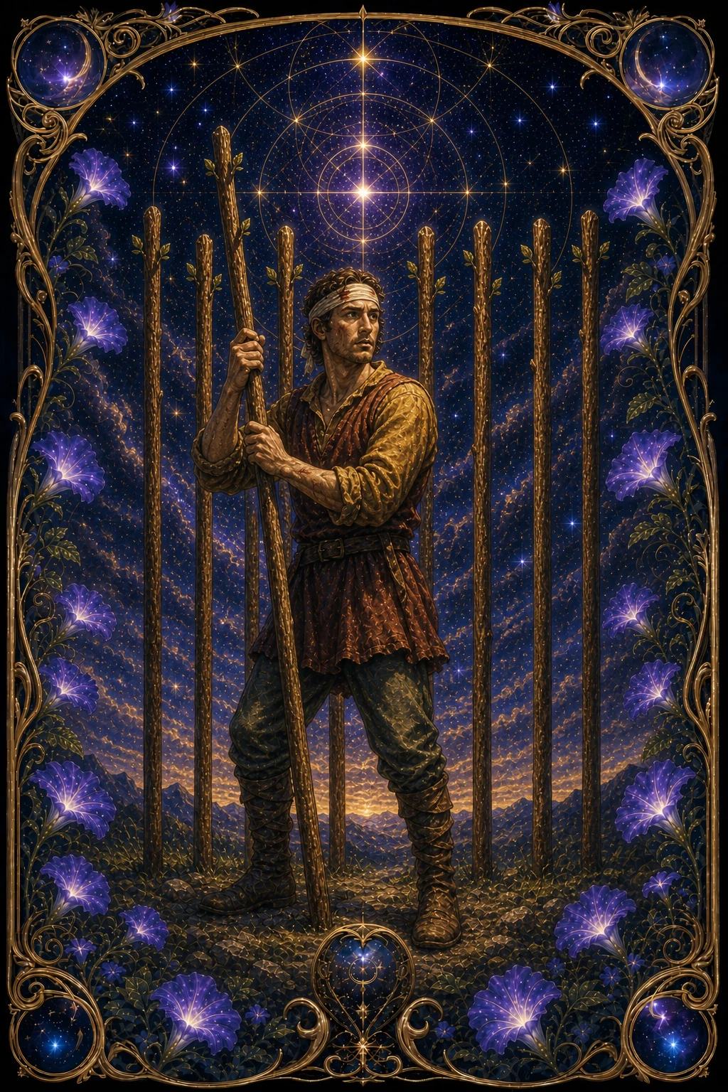 Nine of Wands tarot card art