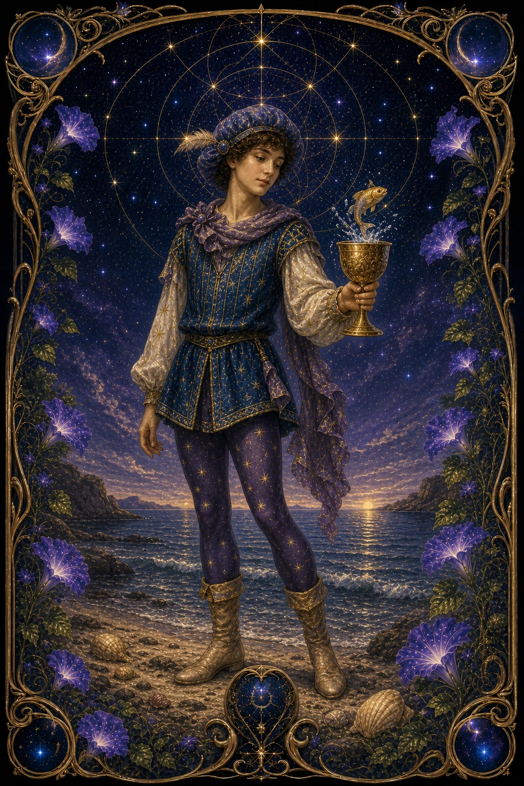 Page of Cups tarot card art