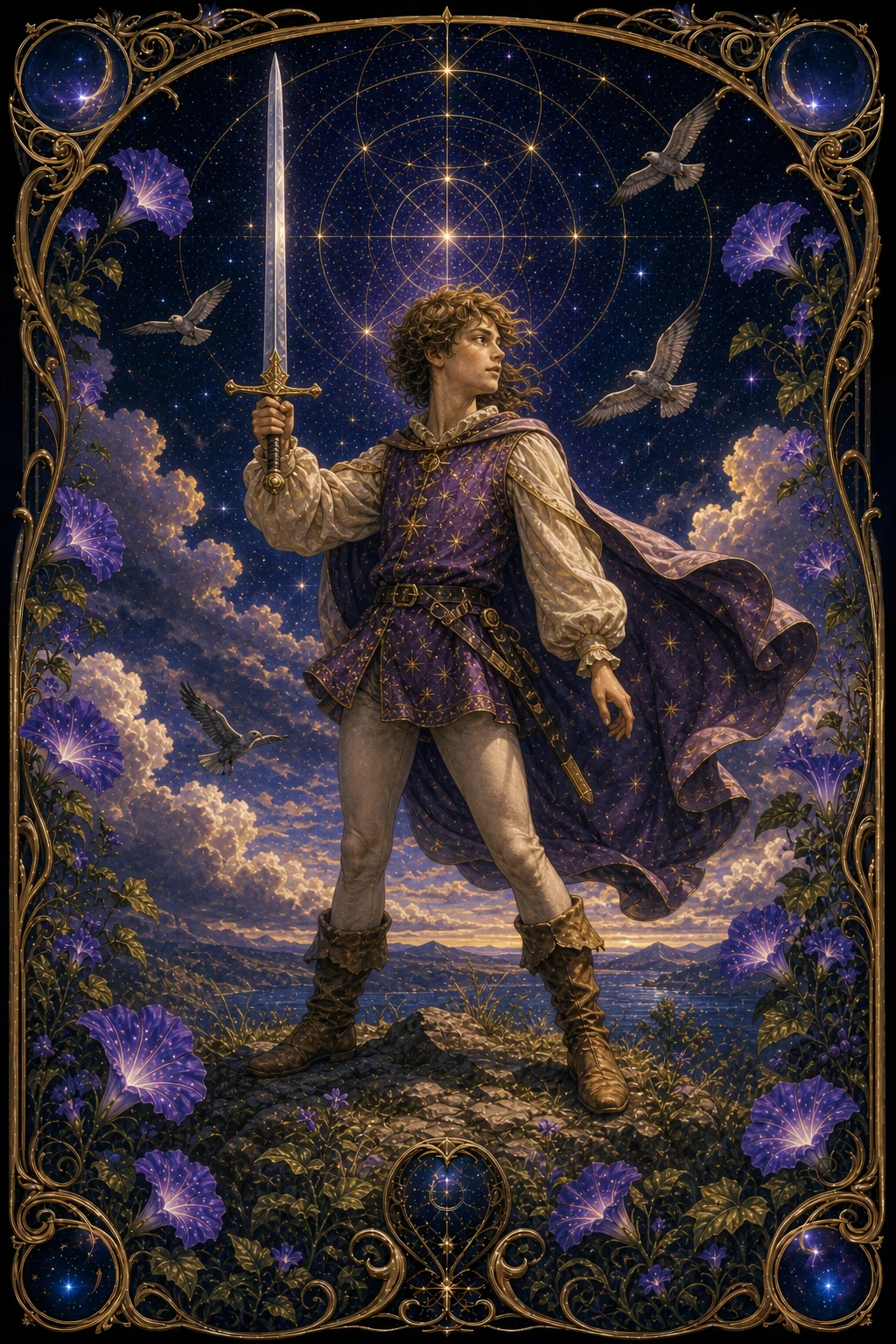 Page of Swords tarot card art