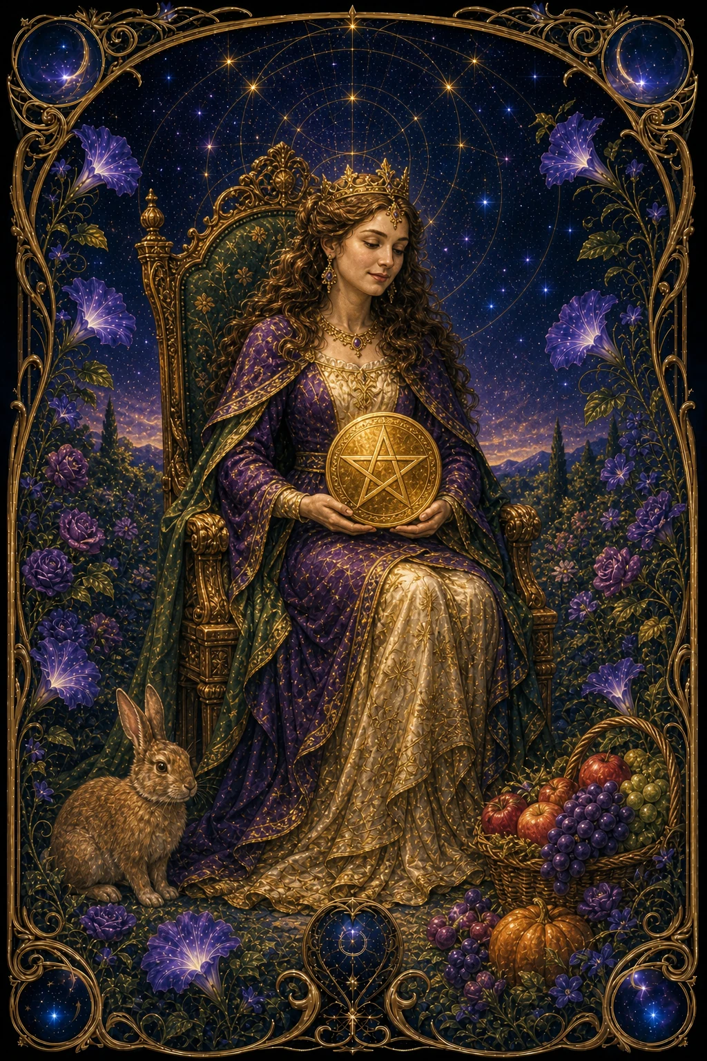 Queen of Pentacles tarot card art