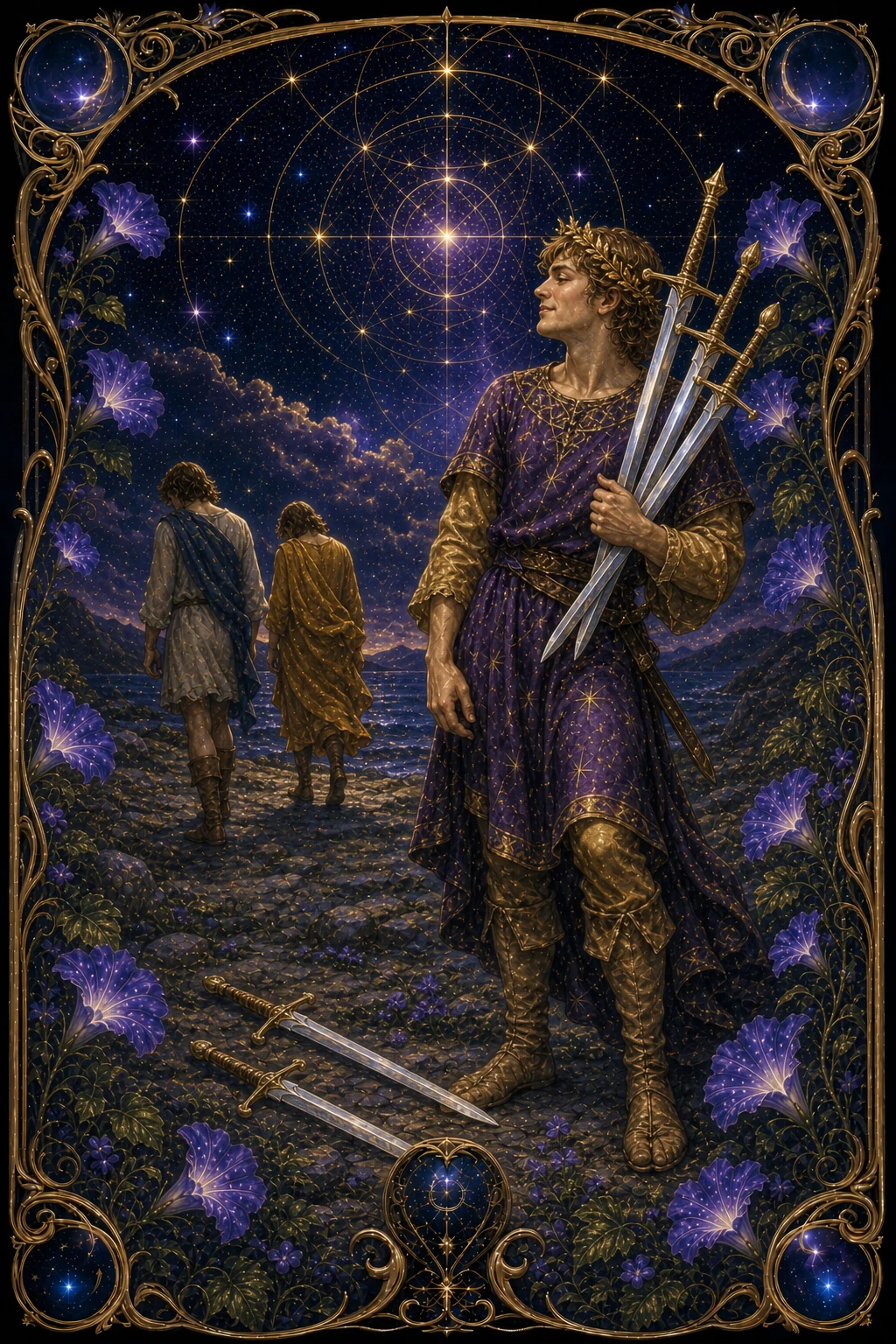 Seven of Swords tarot card art