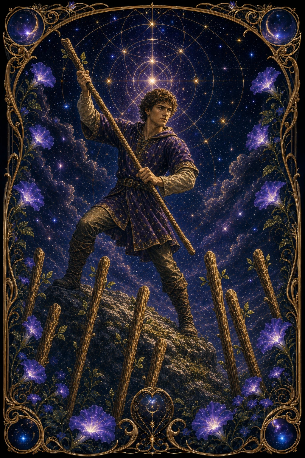 Seven of Wands tarot card art