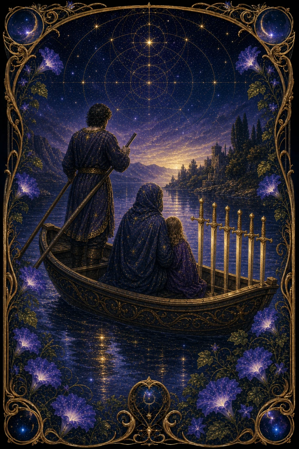 Six of Swords tarot card art