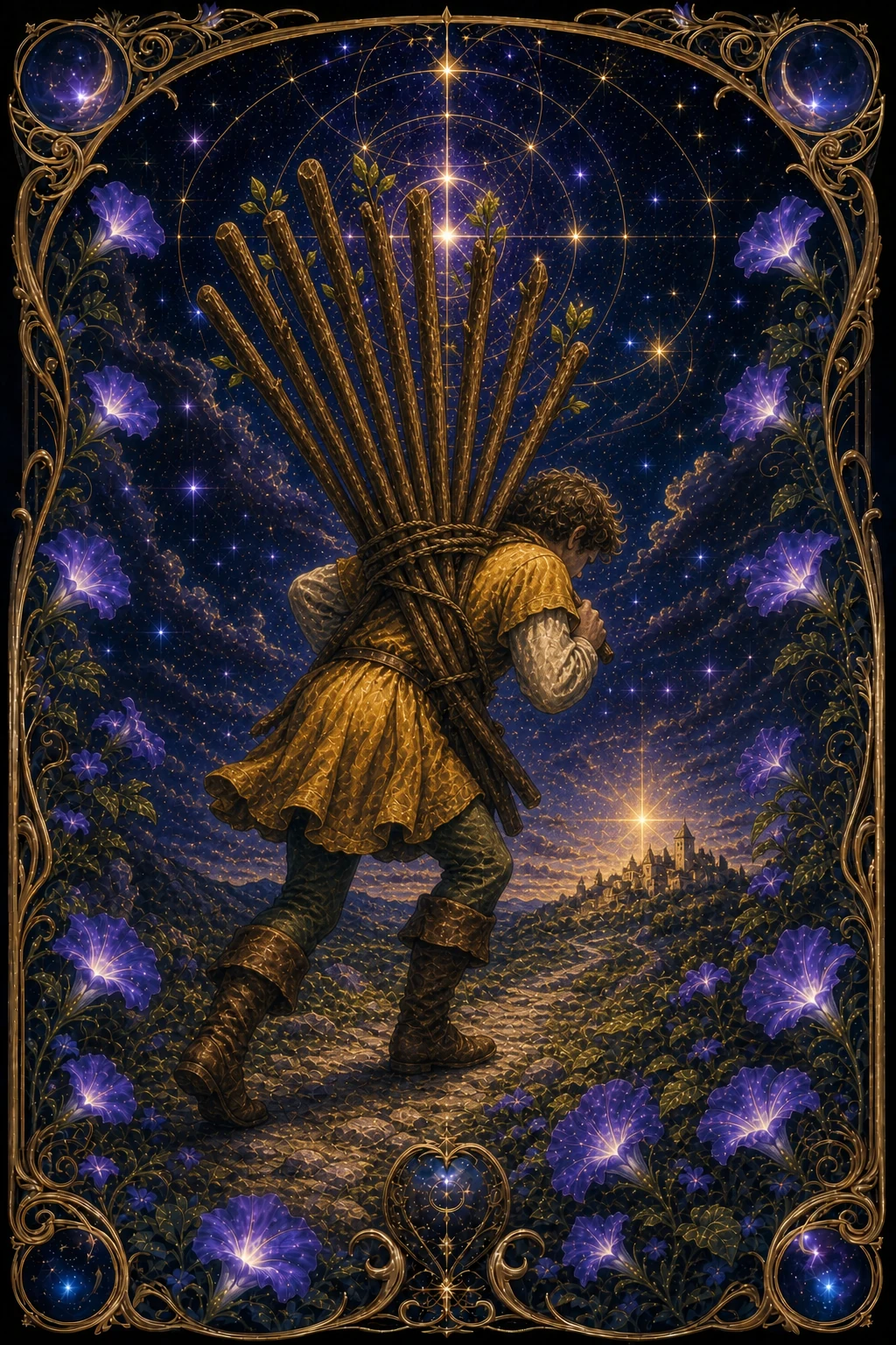 Ten of Wands tarot card art