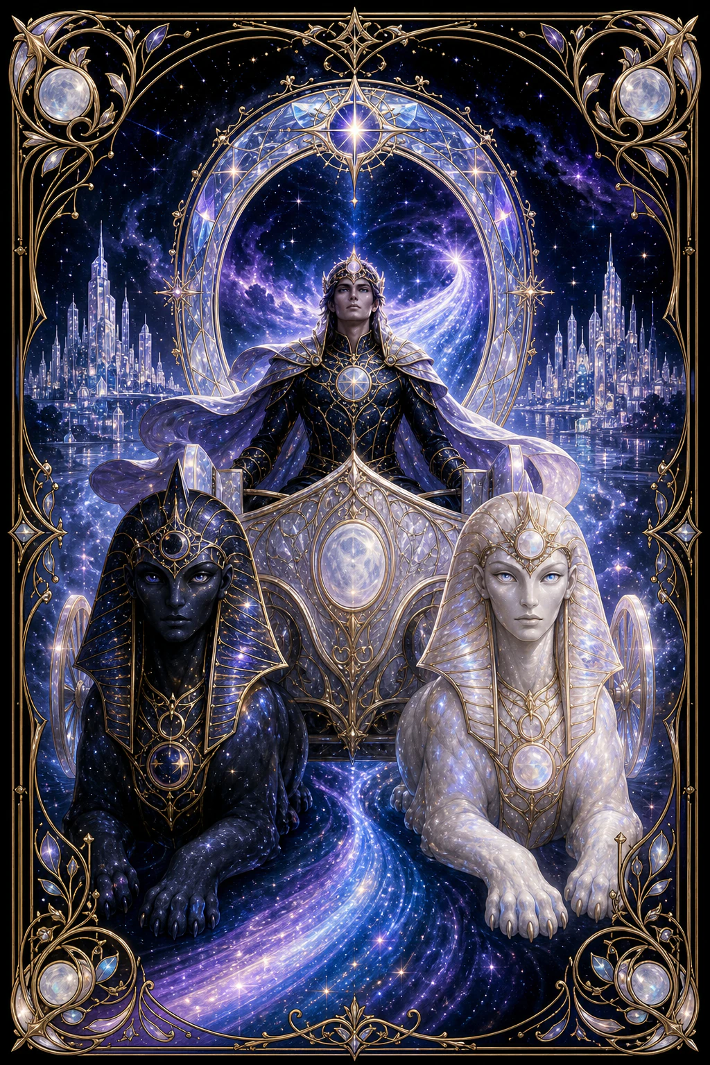 The Chariot tarot card art