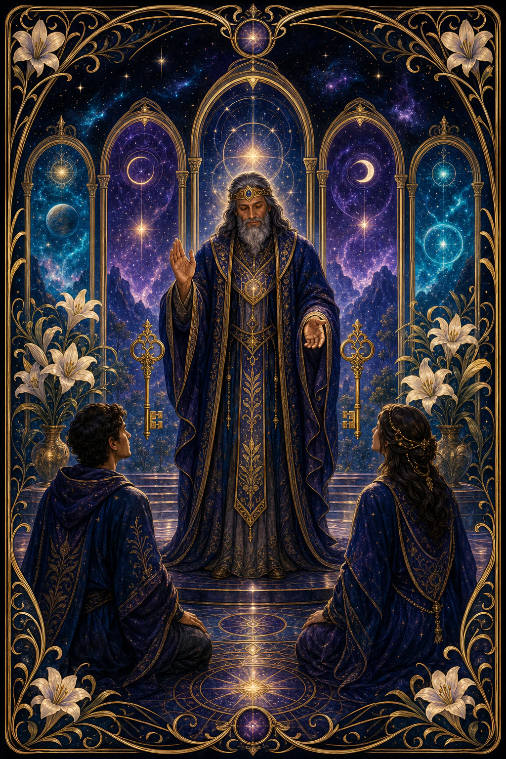 The Hierophant tarot card art