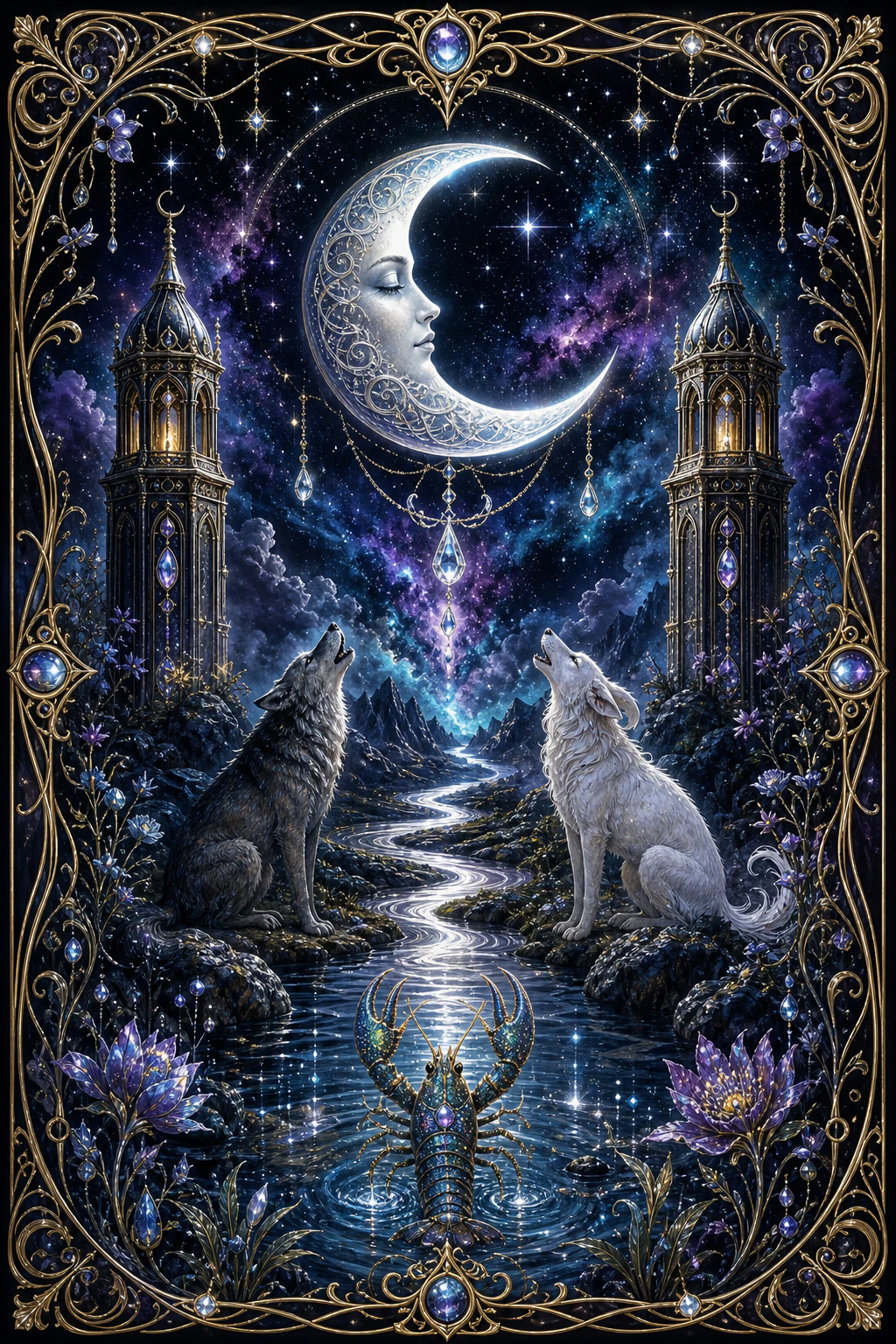 The Moon tarot card art