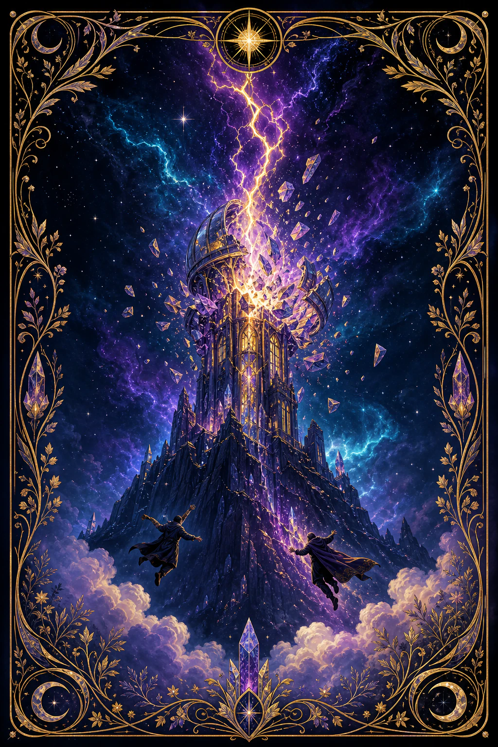 The Tower tarot card art