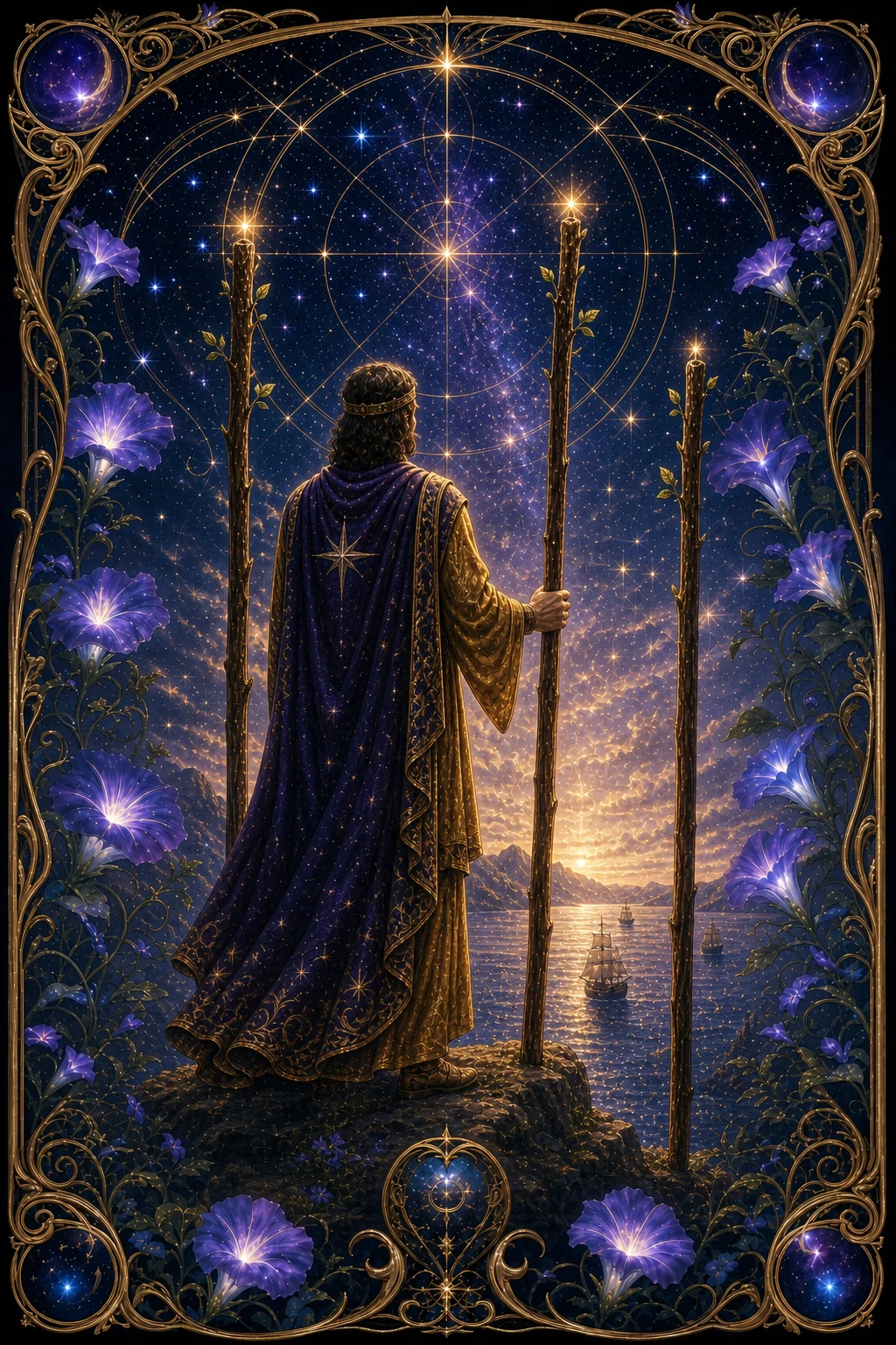 Three of Wands tarot card art